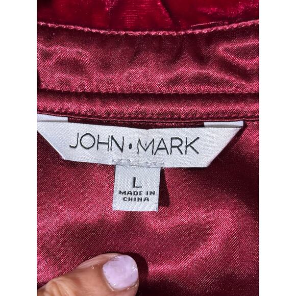 John Mark red velvet button front tunic, quiet luxury, timeless, holiday, artsy - Picture 6 of 7